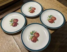 Casuals China Pearl Apple Pattern Salad Plates Set of 4 Country Farmhouse