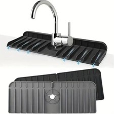 Silicone Faucet Mat Sink Splash Guard Drain Pad Soap Sponge Holder Drying Tray