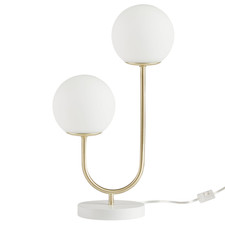 510 Design Table Lamp For Bedroom - Metal Gold Nightstand Lamp Frosted Glass