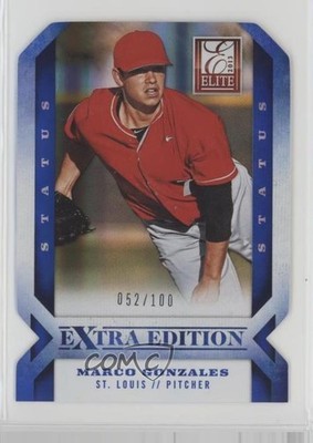 2013 Panini Elite Extra Edition Status Blue Die-Cut 52/100 Marco Gonzales #6 fi8