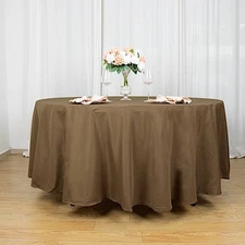 5 TAUPE 108" ROUND POLYESTER TABLECLOTHS Wedding Party Affordable Tabletop SALE