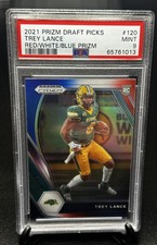 2021 PANINI PRIZM DRAFT PICKS TREY LANCE #120 ROOKIE RED WHITE BLUE PSA 9 Mint