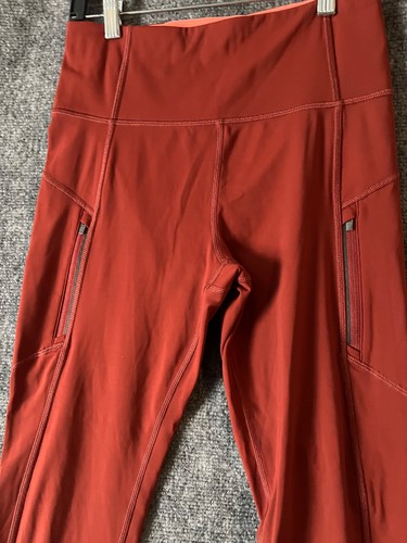 ATHLETA Rainier leggings Ancient Mahogany coquette zippered side Pockets S - Picture 4 of 16