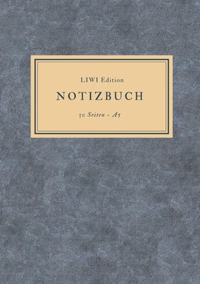 Dünnes Notizbuch A5 liniert - Notizheft 30 Seiten 90g/m² - Softcover blau...