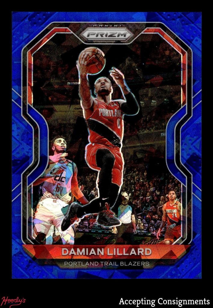 2020-21 Panini Prizm Prizms Blue Ice #173 Damian Lillard 100/125 BLAZERS