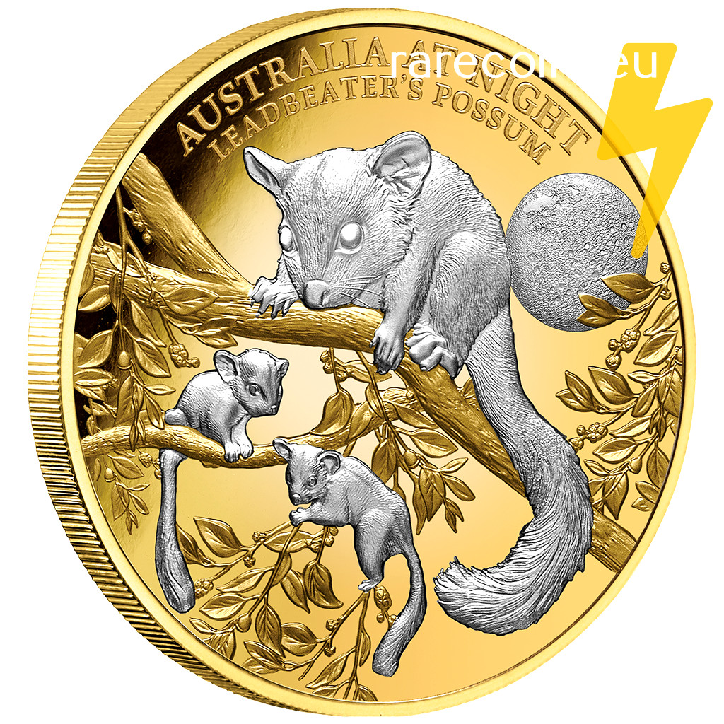2022 Niue – Australia at Night: Leadbeater’s Possum – 1 oz Gold Black Proof