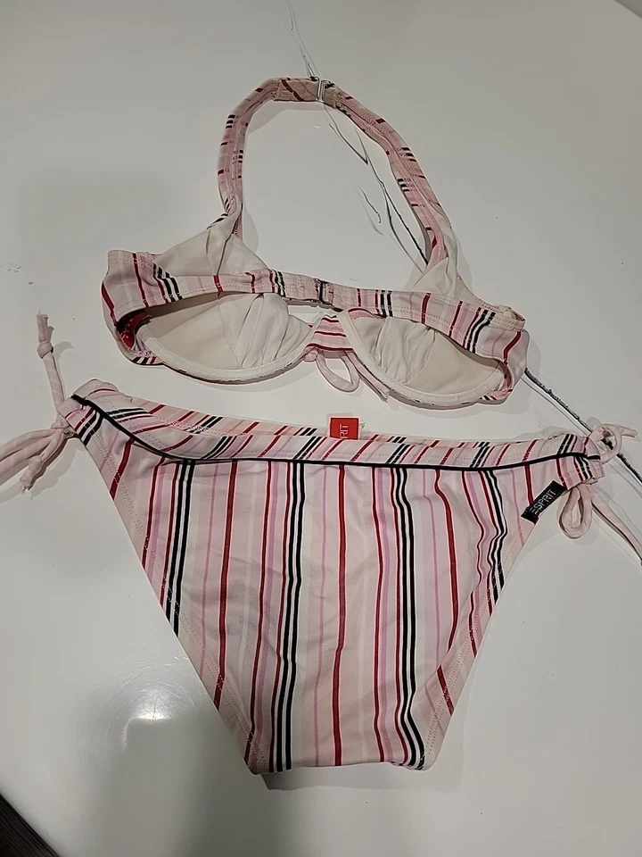 Striped ESPRIT BEACH Vintage 2pc  Bikini SwimSuit Size XS-MEDIUM  READ *SWIMBIN* - Image 3 of 4