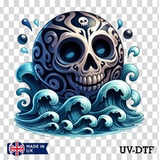 Skull UV DTF Sticker - Glass Laptop Tumbler Wall Cup bm335