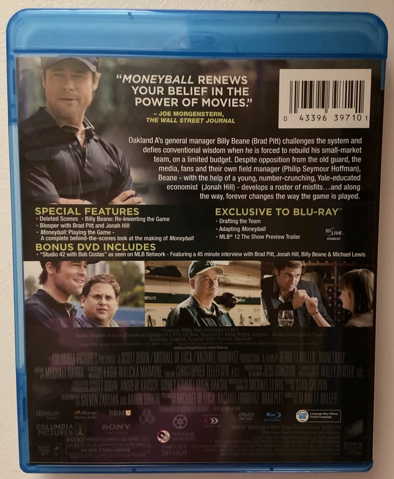 Moneyball (2011) 3-Disk Special Edition Blu Ray With Slipcover - Image 4 of 4