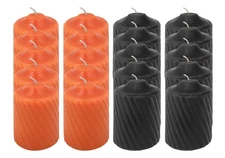 15 Hour Halloween Votive Candles Lightly Scented 10 Orange & 10 Black