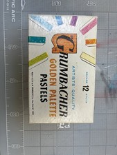Vintage 1962 Grumbacher Golden Palette Pastels 12 Square Sticks Artists Quali...