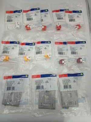 Lot LEVITON 61110-RR6 61110-RO6 61110-RY6  Extreme Cat 6 Connectors & Wallplates