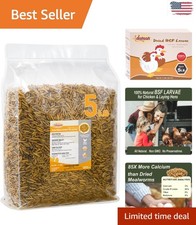 Sustainable 5 LB Dried Black Soldier Fly Larvae - High Protein for Healthy Pets