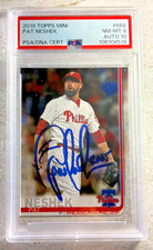 2019 Topps Mini Pat Neshek #668 PSA 8 NM-MT AUTO 10