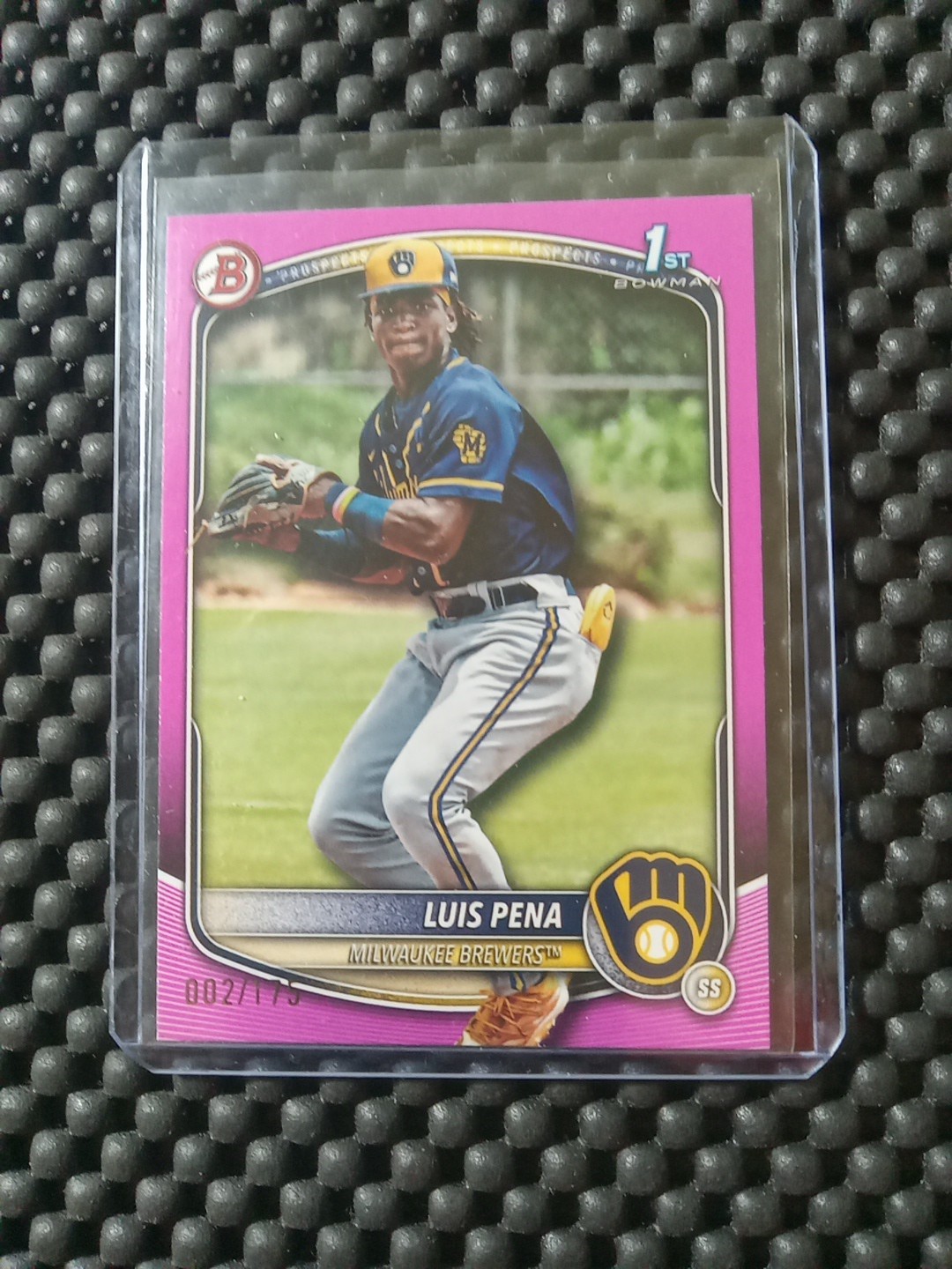 2025 Bowman Prospects 1st Pink Paper Luis Pena Numbered 002/175