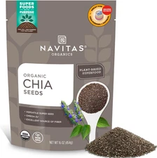 Navitas Organics Chia Seeds 16oz – Organic, Non-GMO, Keto, Gluten-Free Superfood