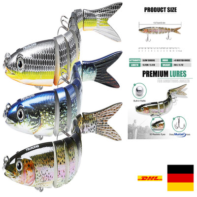 Angelköder Crankbait 8 Segmente Multi-Gelenk Schwimmen Sinken für Angler