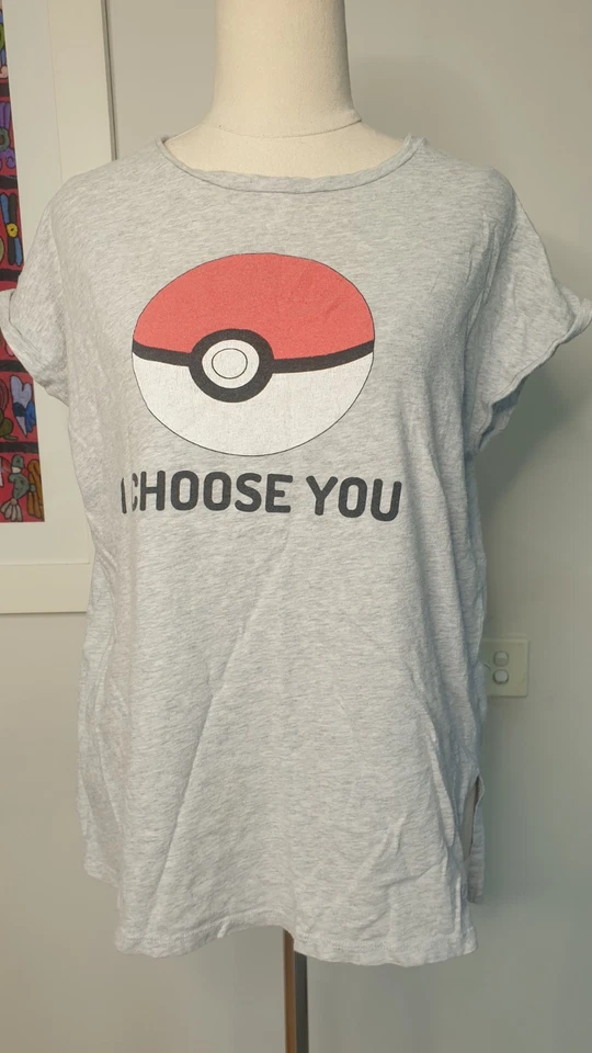 PETER ALEXANDER SIZE S SMALL POKEMON POKEBALL I CHOOSE YOU WOMENS COTTON TEE