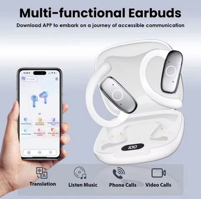 Real Time Translator Headphones AI Language Translation 144 Languages 3in1 Buds