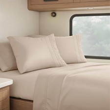 RV Queen Sheets, 6 Piece RV Sheets Set - Hotel Luxury Sheets for RV Bunks, Su...