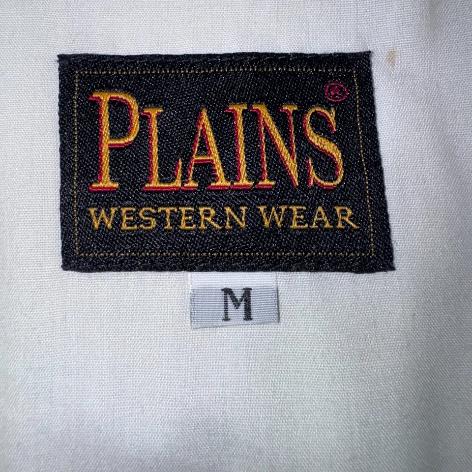 Vintage Plains Western Wear Cowboy Navajo Aztec Pearl Snap Shirt Mens - M White - Image 2 of 4