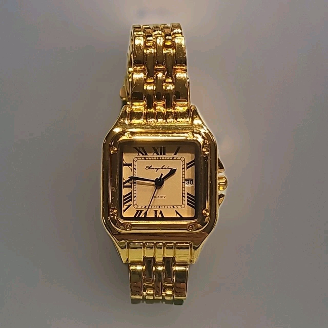 Womens Watch Cherry Shirley Gold Tone Square Face