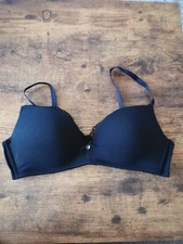 Bonprix Damen T-Shirt-BH ohne Bügel Schwarz Gr. 85 B
