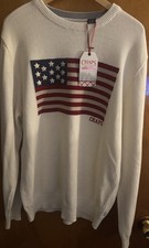 Chaps Flag Sweater Mens XL White