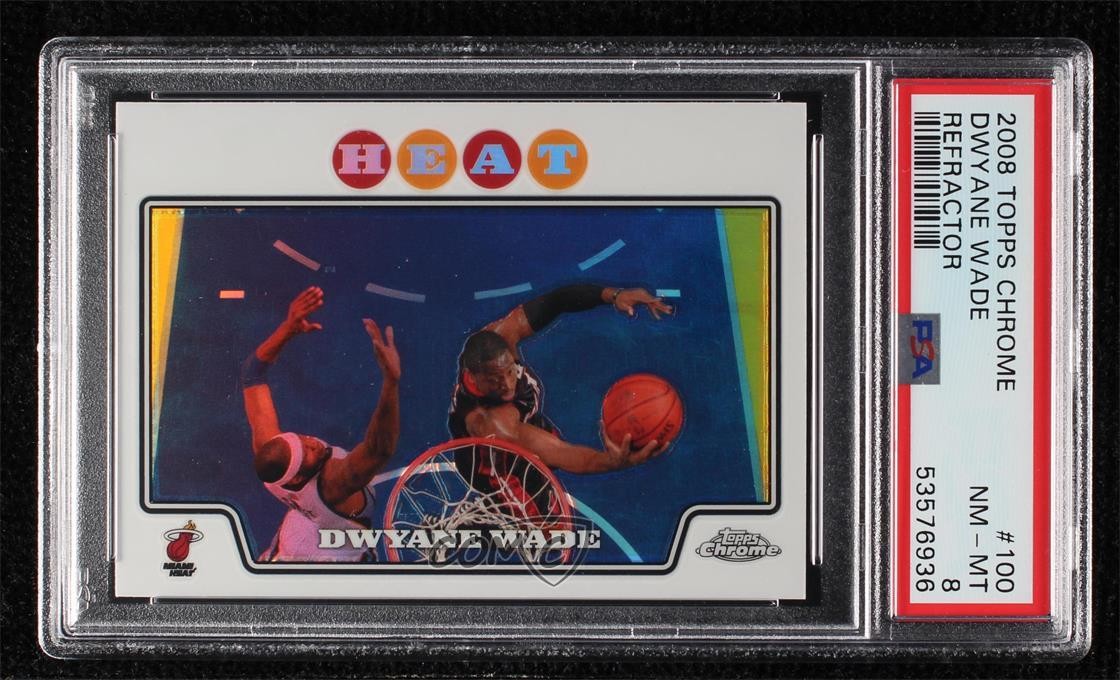 2008-09 Topps Chrome Refractor Dwyane Wade #100 PSA 8 HOF m1f