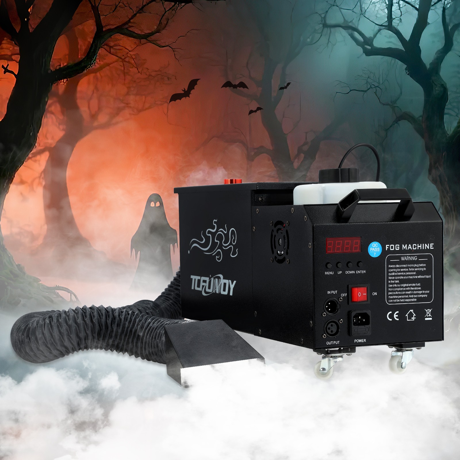 1500W Low Lying Water Mist Machine Halloween Stage Ground Fogger With DMX Remote