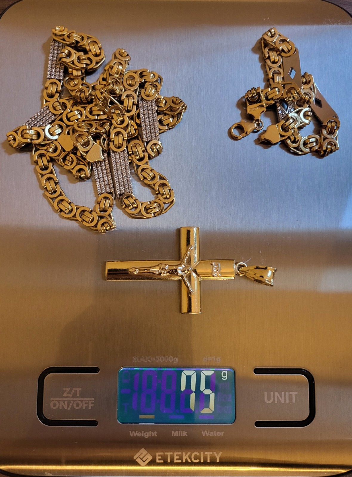 Solid 18k Gold Flat Byzantine Link Chain Necklace… - image 2