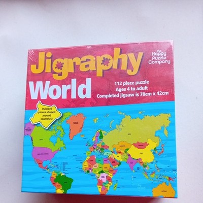 Jigraphie - Weltkarte - 112 Teile Puzzle - 70x42 cm Neu in OVP