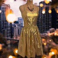 Express Vintage Gold Metallic Dress Size S