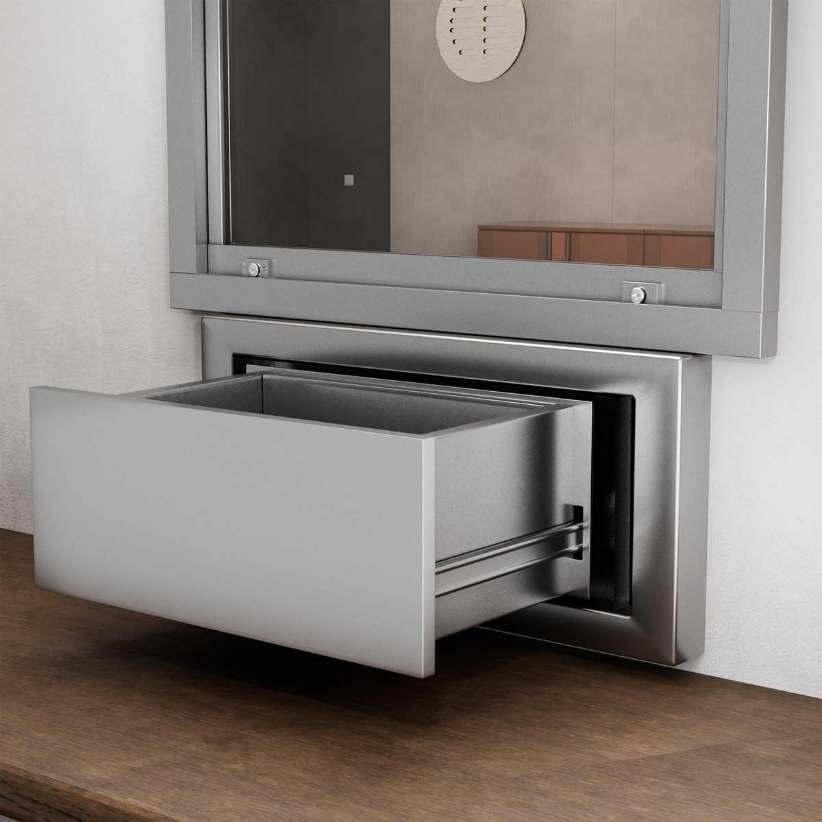 ShureSAFE Thru Wall Transaction Drawer with Locking Storage 18