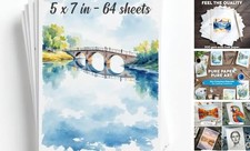 64 Sheets Watercolor Paper Pad - 5"x7" - Water Color Paper 5" x 7", 64 Sheets