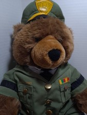 Build a Bear Teddy Bear Plush 16" U.S. Army Officer With Uniform Hat Shoes