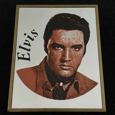 Elvis Presley Bild Vintage Spiegelbild 25x20cm Wandbild Retro Musiker 50er 60er