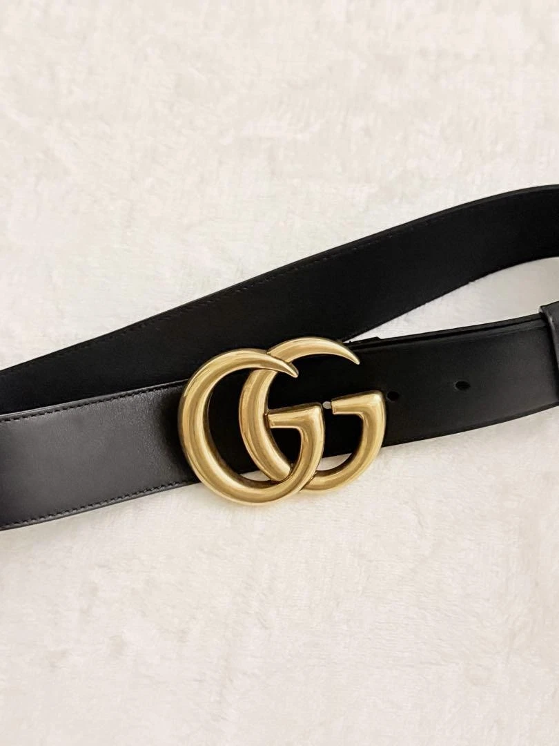 Ceinture en cuir noir GUCCI Gg Marmont