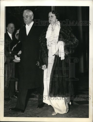 1938 Press Photo Secretary of State & Mrs Cordell Hull at a dinner in DC