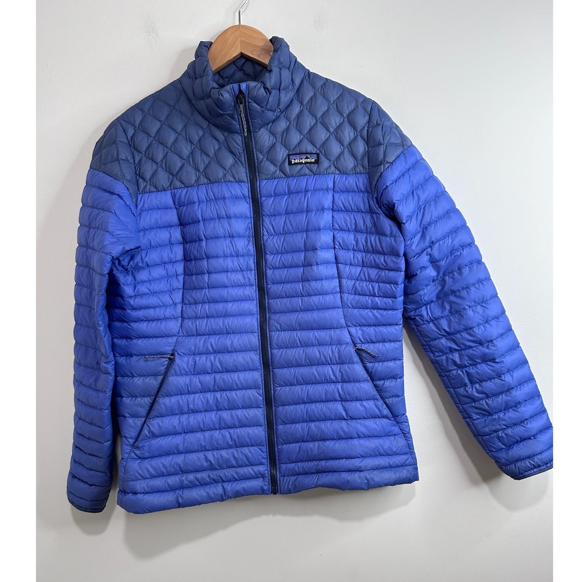 Patagonia Alplight Down Jacket Womens L Purple Blue Full Zip