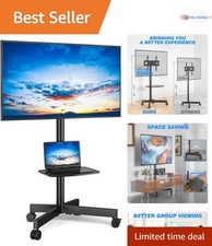 Mobile TV Stand for 23-60 Inch LCD LED Flat/Curved Screens Heavy Duty VESA