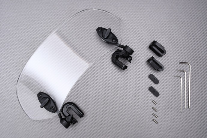 Déflecteur aérodynamique transparent en polycarbonate pour bulle moto