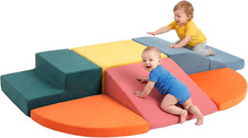 Foam Climbing Blocks for Toddlers, 6-Piece Climbing Toys for 1 Year Old, Soft Pl