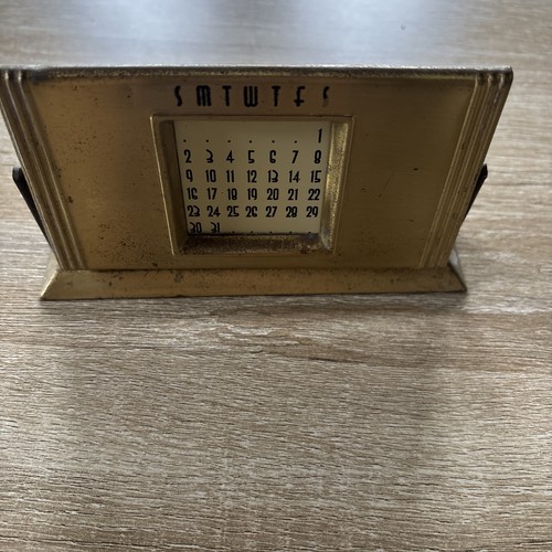 Vintage Metal Perpetual ~ 50 Year ~ Slydit~Desk Calendar ART DECO Sliding USA