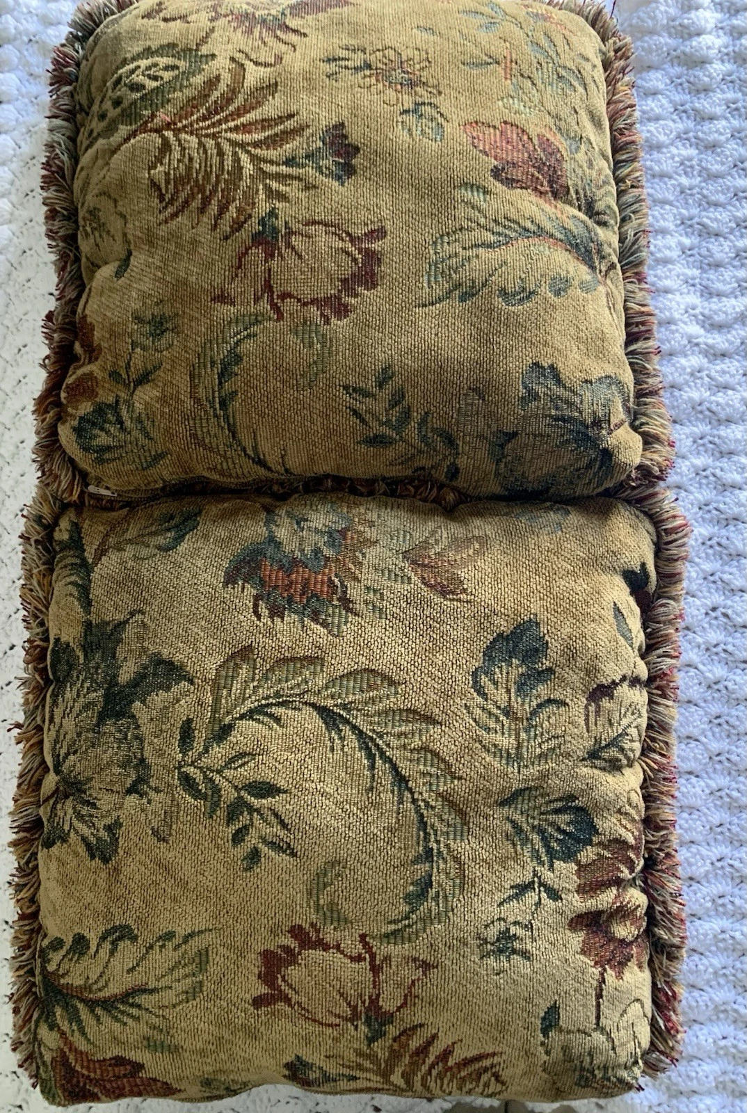 Set Of 2 throw pillows with brown/red/ Green Floral Pattern