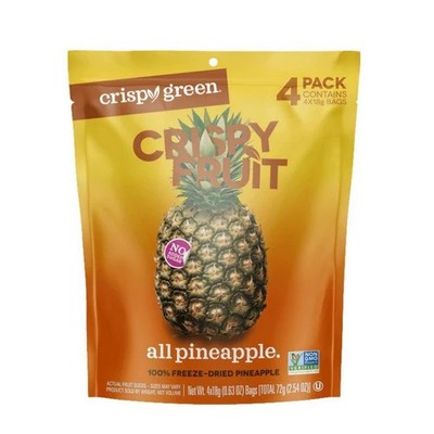 All Pineapple Freeze Dried Fruit 4 Count By Crispy Green