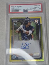 2024 Bowman Chrome Prospects Luis Baez Yellow Auto # CPALB /75 PSA 10