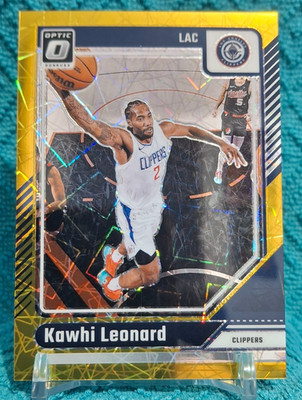 2024-25 Panini Donruss Optic Kawhi Leonard Gold Velocity 2/10 Jersey Match #141