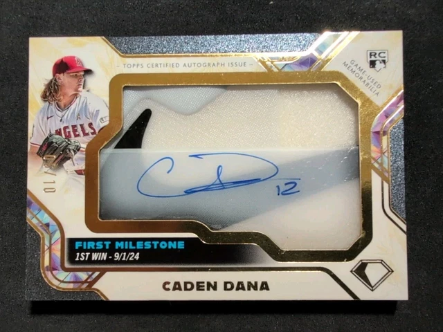 2025 Topps Diamond Icons Caden Dana Milestone Relic Cleat Auto /10 RC Angels