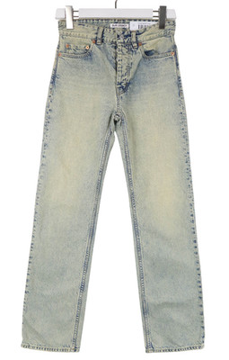 Our Legacy Linear Cut Jeans Damen W25 Stonewashed Blau Straight Fit Knopf Fly